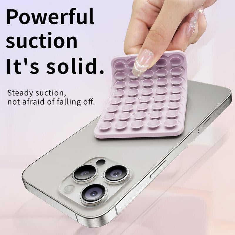 Silicone Suction Cup Phone Case Mount Double Sided, Hands-Free Strong Grip Holder for Selfies and Videos, Silicon Anti-Slip Phone Suction Grip Sticky Phone Grip for Iphone and Android