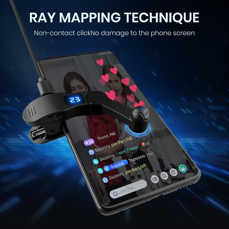 Smart Auto Clicker for Smart Phone,Phone Screen Tapper for Phone Apps Video Live Streaming Gadget,Fast Click Simulation Finger Continuous Click for Game,Live Broadcasts Likes,Reward Task