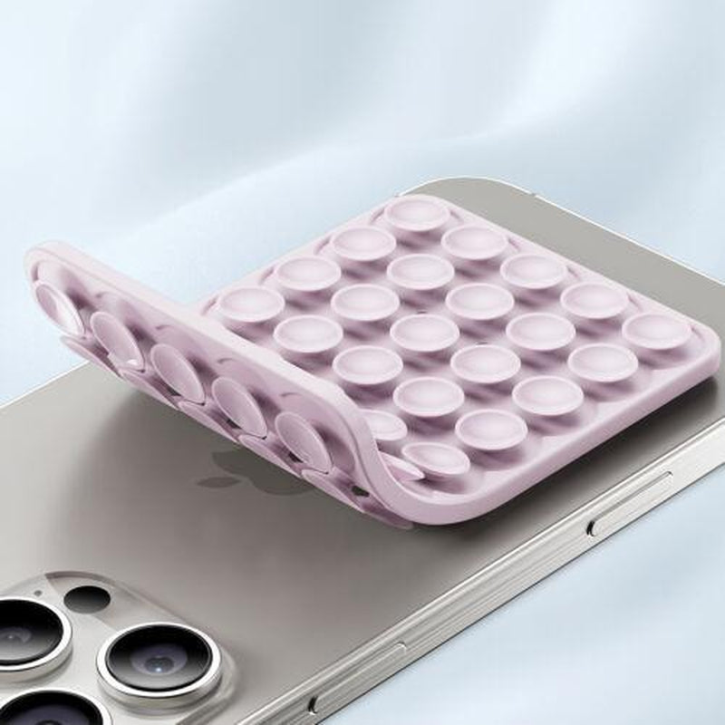 Silicone Suction Cup Phone Case Mount Double Sided, Hands-Free Strong Grip Holder for Selfies and Videos, Silicon Anti-Slip Phone Suction Grip Sticky Phone Grip for Iphone and Android