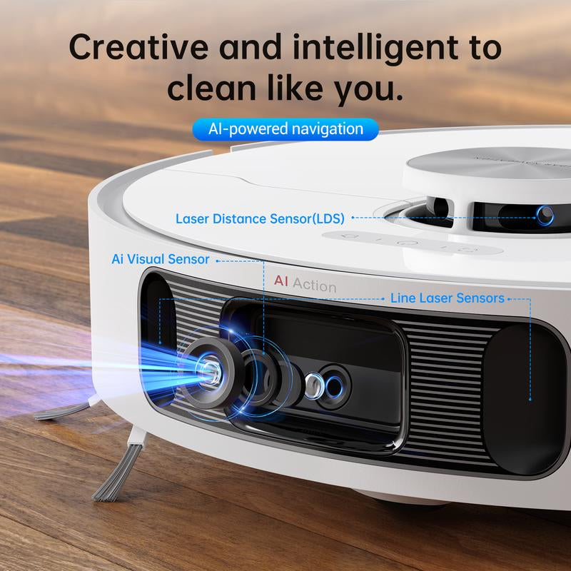 Dreametech L10S Ultra Robot Vacuum and Mop Combo, Auto Mop Cleaning and Drying, Self-Refilling and Self-Emptying Base for 60 Days of Cleaning, 5300Pa Suction and AI Navigation, Compatible with Alexa