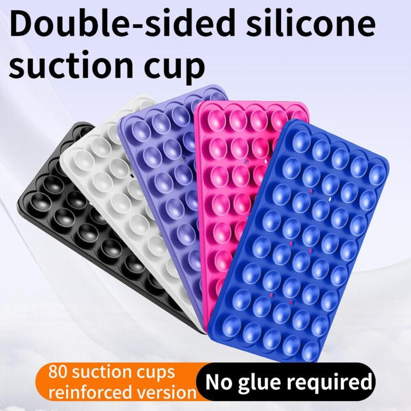 Silicone Suction Cup Phone Case Mount Double Sided, Hands-Free Strong Grip Holder for Selfies and Videos, Silicon Anti-Slip Phone Suction Grip Sticky Phone Grip for Iphone and Android