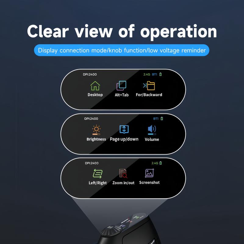Monster-M2 MAX Version Bluetooth Wireless Mouse Ergonomic Vertical Vertical Mouse 2.4G Bluetooth Long Battery Life Laptop Desktop Computer Knob Function
