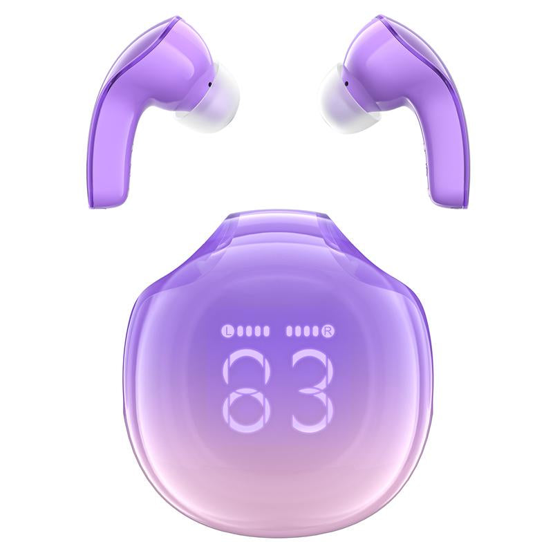 ACEFAST T9 Bluetooth Earphones True Wireless Earbuds 5.3 Headphones with ENC Noise Canceling Earbuds 30H Playback LED Power Display Built in Mic Headphones with IPX4 Waterproof for Sports Black