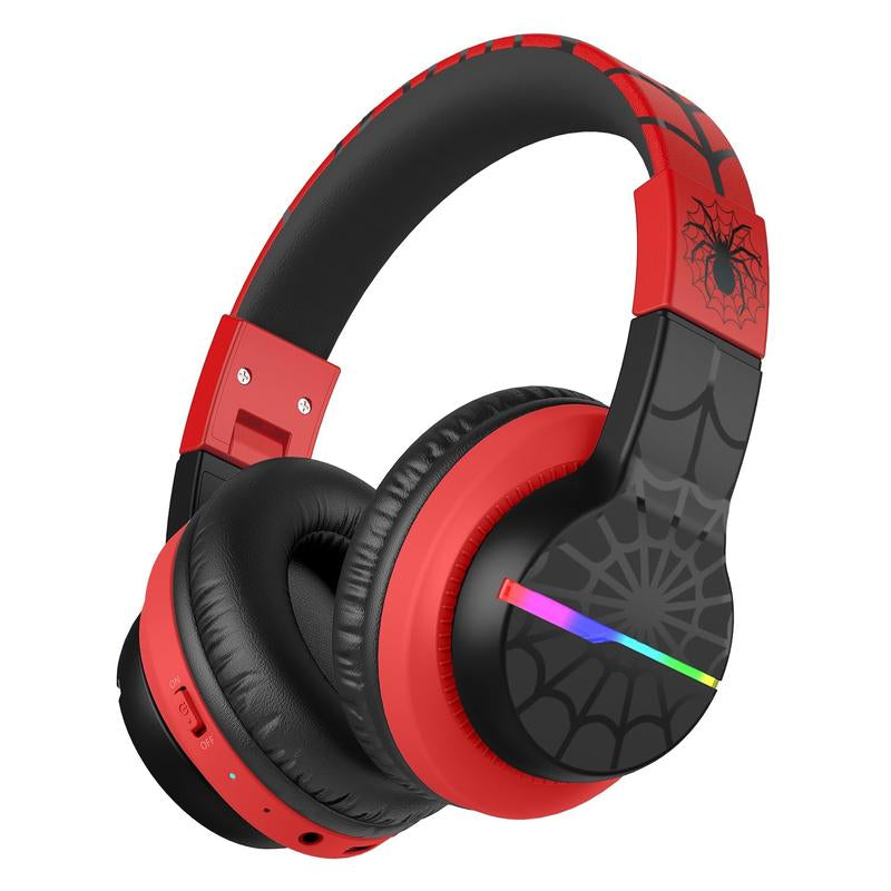 Iclever Kids BTH12 Bluetooth Headphones with 4 Colorful LED Lights Modes Volume Limited 55H Playtime Built-In Mic for Ipad Tablet Audio Headset