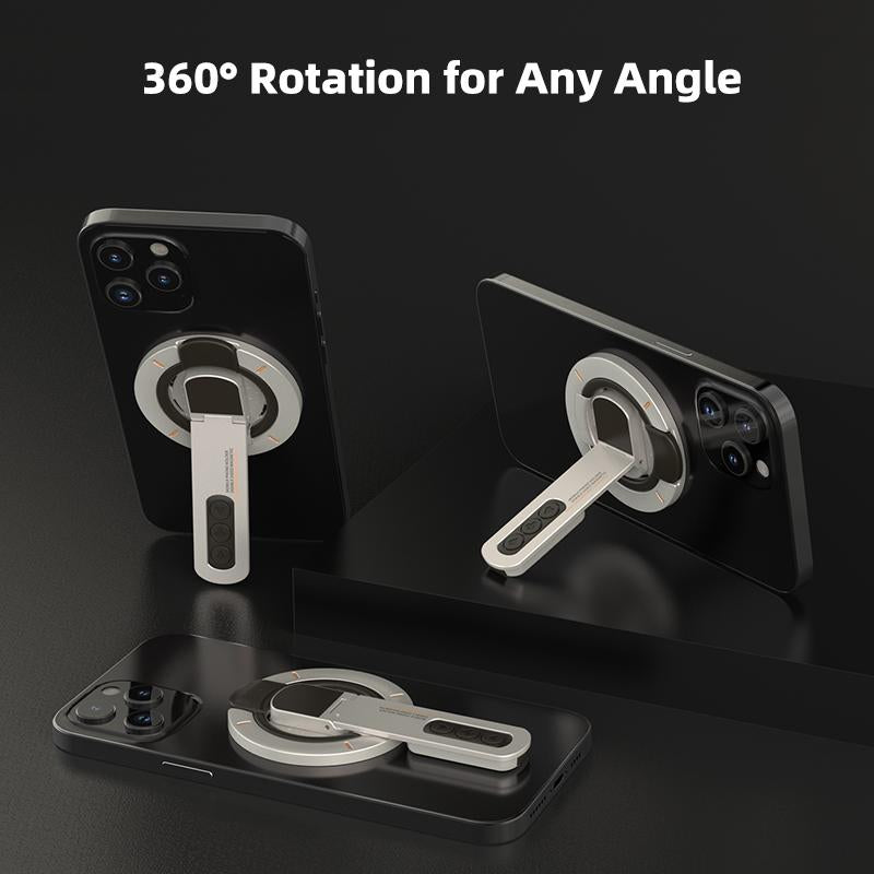 Father'S Day Gifts Magnetic Phone Ring Holder with 3 Stress Relief Buttons – 360° Rotating, Strong Adhesive, Universal Phone Grip for Iphone & Android, Fidget Toy for Anxiety Relief, Fun & Functional Accessory (Black/White)