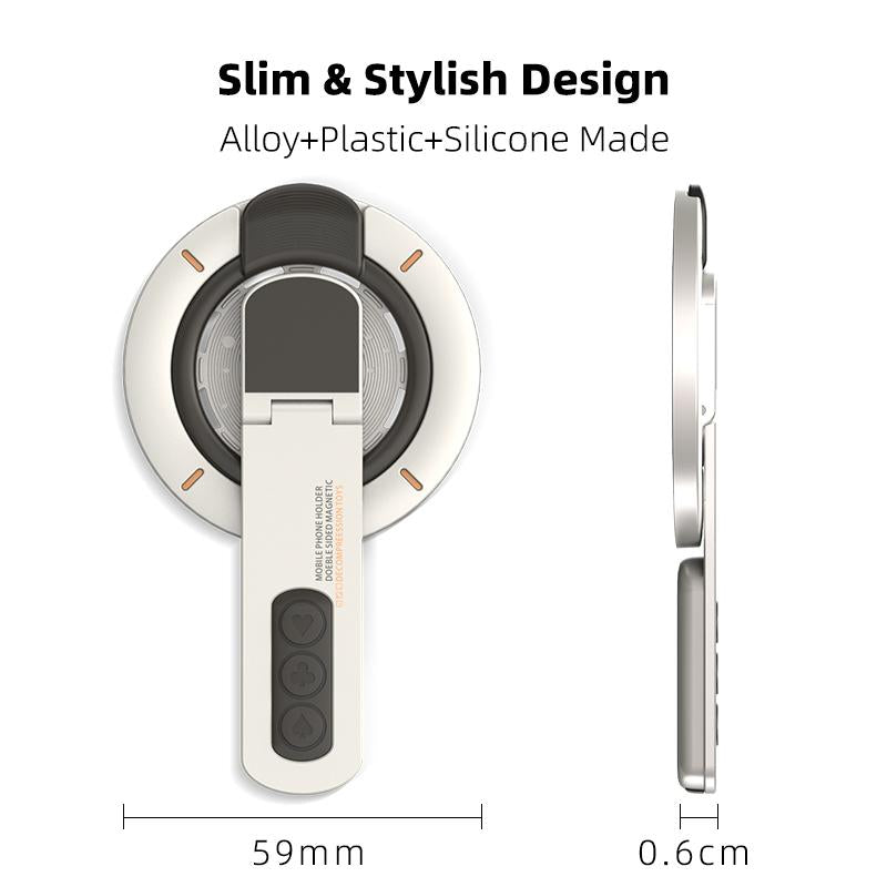 Father'S Day Gifts Magnetic Phone Ring Holder with 3 Stress Relief Buttons – 360° Rotating, Strong Adhesive, Universal Phone Grip for Iphone & Android, Fidget Toy for Anxiety Relief, Fun & Functional Accessory (Black/White)