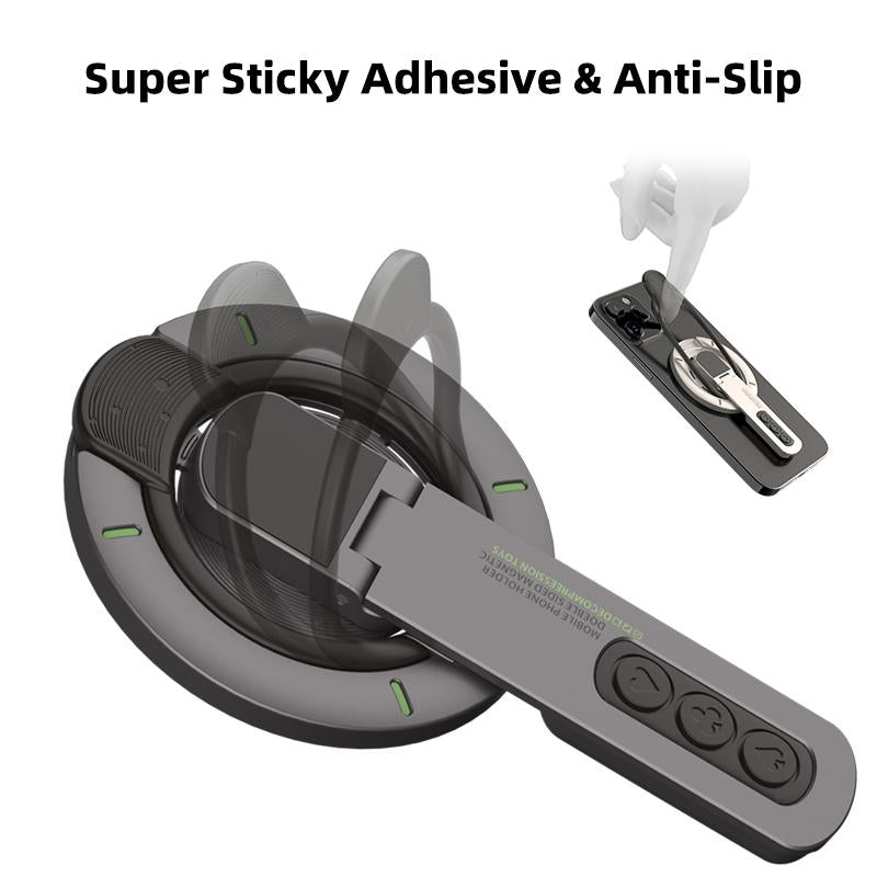 Father'S Day Gifts Magnetic Phone Ring Holder with 3 Stress Relief Buttons – 360° Rotating, Strong Adhesive, Universal Phone Grip for Iphone & Android, Fidget Toy for Anxiety Relief, Fun & Functional Accessory (Black/White)