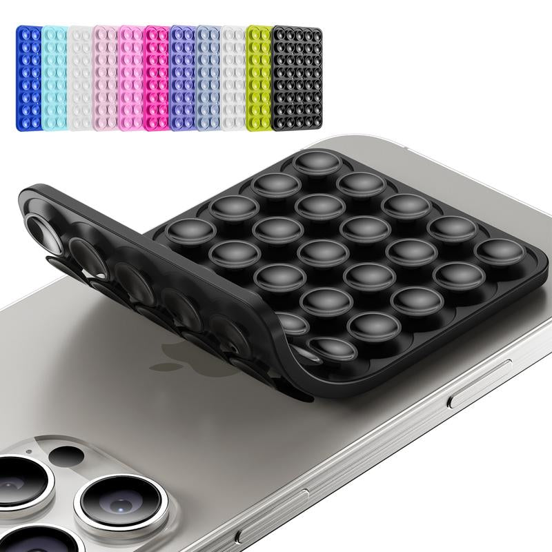 Silicone Suction Cup Phone Case Mount Double Sided, Hands-Free Strong Grip Holder for Selfies and Videos, Silicon Anti-Slip Phone Suction Grip Sticky Phone Grip for Iphone and Android